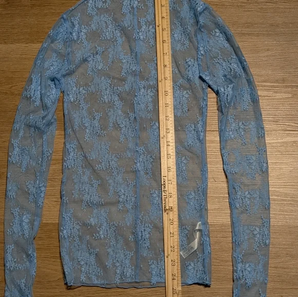 Free People NWOT Luxy Lady Lace Layering Top in Blue Bell sz XS & SML - Picture 8 of 14